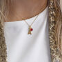 Gold Plated Initial And Birthstone Star Necklace, thumbnail 2 of 9