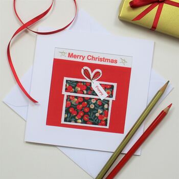 Set Of Personalised Liberty Print Christmas Cards, 2 of 2