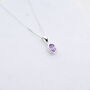 Silver Amethyst Oval Pendant Necklace, thumbnail 1 of 5