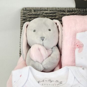 Bobtail Bunny Pink New Baby Gift Hamper, 3 of 7