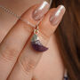 Ruby July Birthstone Moon Necklace, thumbnail 4 of 11