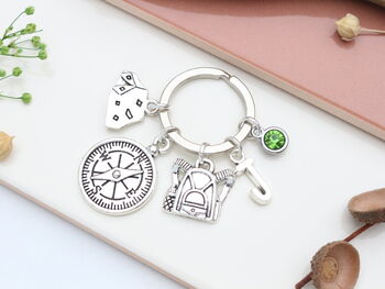 Personalised Camping Keyring Scouts And Guides, Hiking Gift, 2 of 8