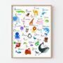 A To Z Animals Kids Room Print, thumbnail 5 of 5