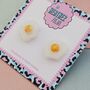 Glitter Fried Egg Resin Studs, thumbnail 4 of 4
