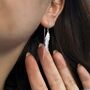 Sterling Silver Feather Drop Earrings, thumbnail 5 of 8