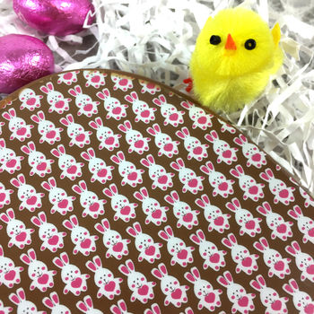 Large Flat Chocolate Easter Egg Hoppy Bunny Flegg, 2 of 3