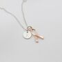 Breast Cancer Warrior Gift, Personalized Pink Ribbon Necklace, thumbnail 1 of 8