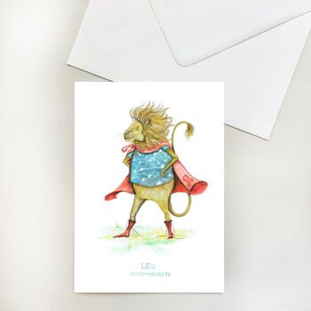 Zodiac Leo Greetings Card, 2 of 3