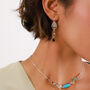 Silver Plated Earrings With Dangles Agate And Turquoise, thumbnail 1 of 3