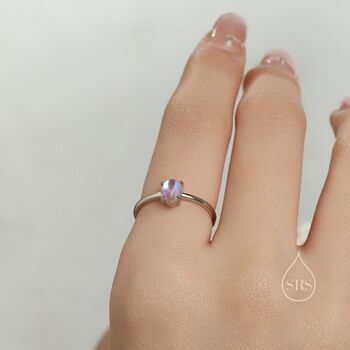 Sterling Silver Moonstone Droplet Ring In Sterling Silver, 7 of 12