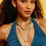 Blue And Green Natural Stone Beaded Charm Necklace, thumbnail 2 of 2