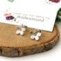 Thank You Bridesmaid Sterling Silver Daisy Wedding Earrings, thumbnail 1 of 6