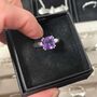 Sterling Silver Amethyst Crystal Ring, thumbnail 4 of 7