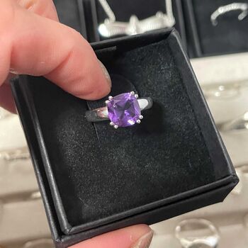 Sterling Silver Amethyst Crystal Ring, 4 of 7