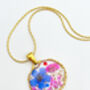 Necklace With Real Pink And Blue Flowers, thumbnail 4 of 11