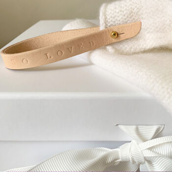 Cashmere Wrap With Personalised Leather Band, 5 of 12