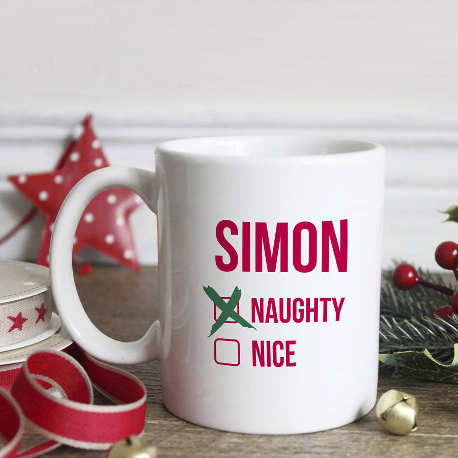 Personalised Naughty Or Nice Christmas Mug By Chips And Sprinkles