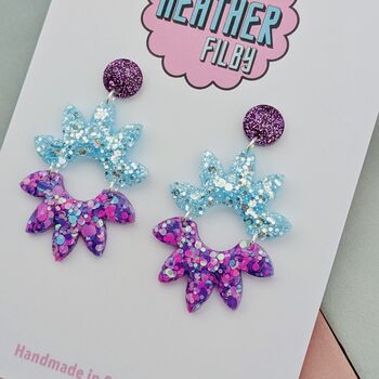 Crystal Glitter Geometric Resin Earrings, 3 of 4