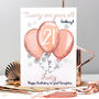 Personalised Balloons Relation 21st Birthday Card, thumbnail 2 of 10