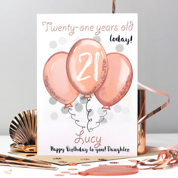 Personalised Balloons Relation 21st Birthday Card, 2 of 10