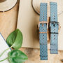 'Navy Tie' Leather Smartwatch Strap; Handmade Band, thumbnail 5 of 9