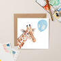 Giraffe With Balloon Card, thumbnail 1 of 2