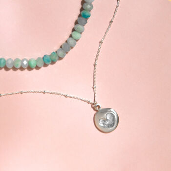 Amazonite And Silver Heart Layered Necklace Set, 5 of 6