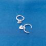 Heart Earrings, 925 Sterling Silver Hoops, thumbnail 5 of 8