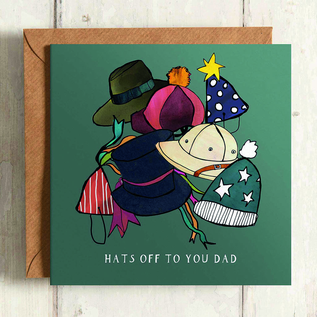 Hats Off To You Dad Greetings Card By Katie Cardew | notonthehighstreet.com