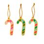 Candy Cane Christmas Decorations Set Of Three, thumbnail 2 of 2