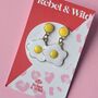 Fried Egg Enamel Earrings, thumbnail 2 of 3