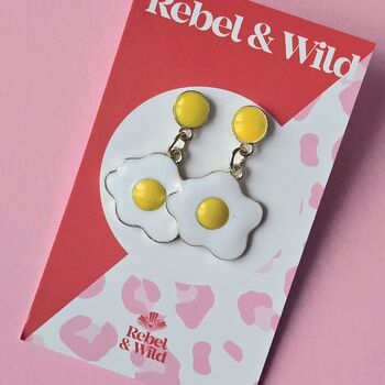 Fried Egg Enamel Earrings, 2 of 3