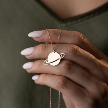 Celestial Saturn Planet Necklace, 5 of 8