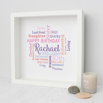 Personalised 30th Birthday Word Art Gift For Her, 3 of 6