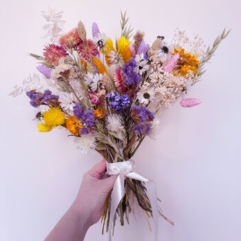 Colourful Wildflower Dried Flower Bouquet, 2 of 6