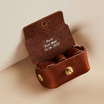Personalised Leather Cufflink Pouch, 3 of 8