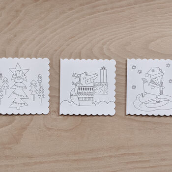 Kids Colouring Christmas Cards, Pack Of Three, 5 of 5