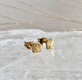 Small Square Textured Studs, 11 of 12