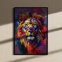 Lion Print Contemporary Pop Art, thumbnail 4 of 8