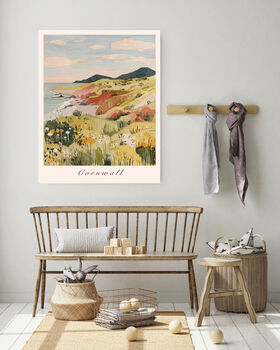 Cornwall Seaside Landscape Art Print, 3 of 4