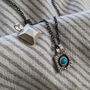 Silver And Turquoise December Birthstone Necklace, thumbnail 2 of 6