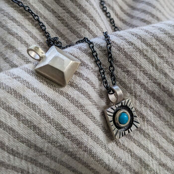 Silver And Turquoise December Birthstone Necklace, 2 of 6