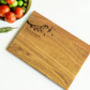 Birds On A Branch Personalised Oak Chopping Board, thumbnail 1 of 4