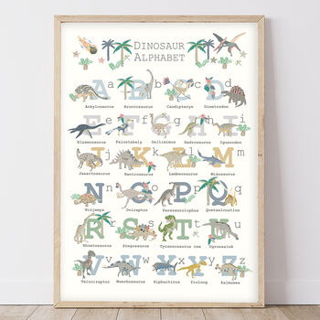 Childrens Dinosaur Alphabet Print, 2 of 6