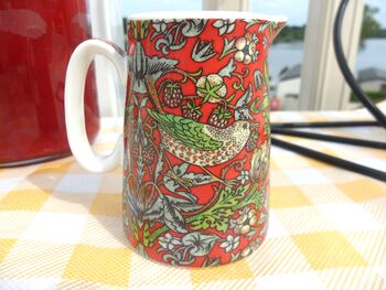 Cream Jug In Red Strawberry Thief Design, 6 of 8