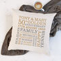 Personalised Golden Anniversary Typographic Cushion, thumbnail 4 of 6