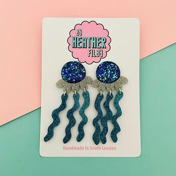 Xl Jellyfish Glitter Earrings, 4 of 5