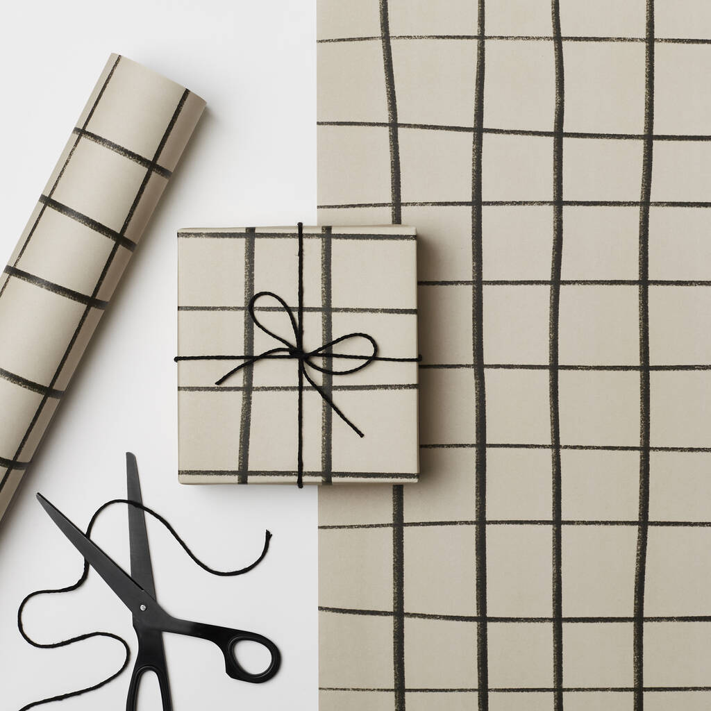 Grid Wrapping Paper By Kinshipped