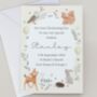Personalised Woodland Animals New Baby Card, thumbnail 4 of 4