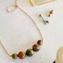 Unakite Crystal Statement Necklace, thumbnail 1 of 5